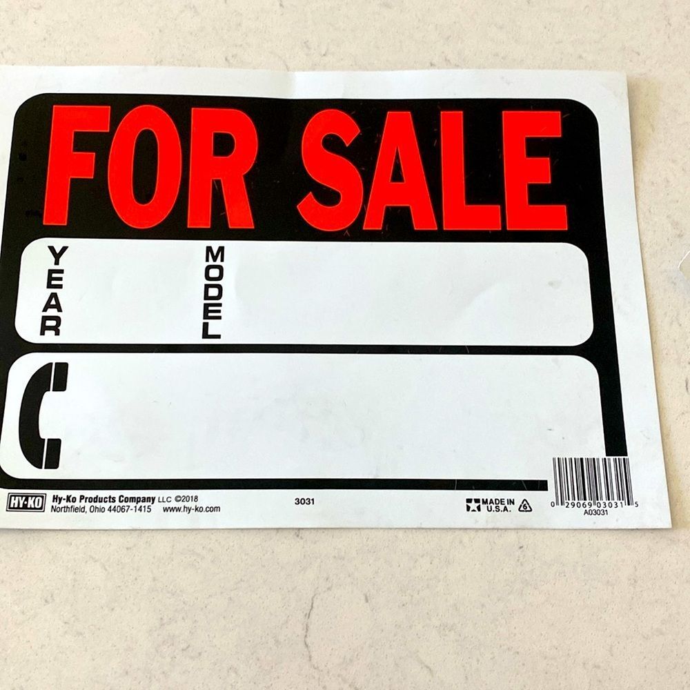 Red and Black For Sale Stickers Set of 2